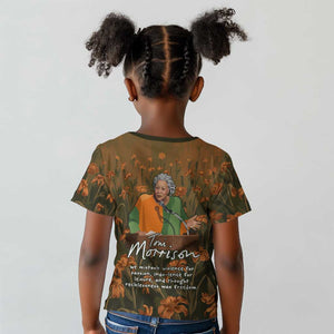 Toni Morrison Kid T shirt Floral Themed Design Featuring The Bluest Eye Cover Art Thought-Provoking Quote - African Pride