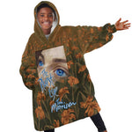 Toni Morrison Kid Wearable Blanket Hoodie Floral Themed Design Featuring The Bluest Eye Cover Art Thought-Provoking Quote - African Pride