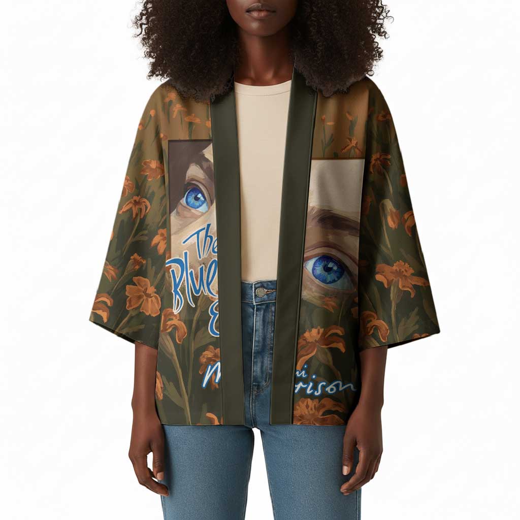 Toni Morrison Kimono Floral Themed Design Featuring The Bluest Eye Cover Art Thought-Provoking Quote - African Pride
