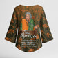 Toni Morrison Kimono Sleeve Blouse Floral Themed Design Featuring The Bluest Eye Cover Art Thought-Provoking Quote - African Pride