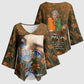 Toni Morrison Kimono Sleeve Blouse Floral Themed Design Featuring The Bluest Eye Cover Art Thought-Provoking Quote - African Pride
