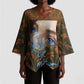 Toni Morrison Kimono Sleeve Blouse Floral Themed Design Featuring The Bluest Eye Cover Art Thought-Provoking Quote - African Pride