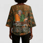 Toni Morrison Kimono Sleeve Blouse Floral Themed Design Featuring The Bluest Eye Cover Art Thought-Provoking Quote - African Pride