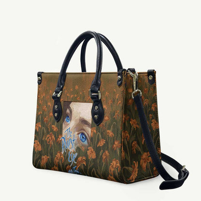 Toni Morrison Leather Bag Floral Themed Design Featuring The Bluest Eye Cover Art Thought-Provoking Quote - African Pride