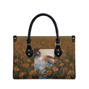 Toni Morrison Leather Bag Floral Themed Design Featuring The Bluest Eye Cover Art Thought-Provoking Quote - African Pride