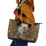 Toni Morrison Leather Tote Bag Floral Themed Design Featuring The Bluest Eye Cover Art Thought-Provoking Quote - African Pride