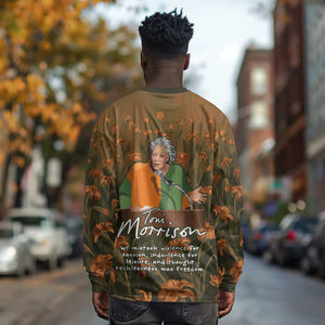 Toni Morrison Long Sleeve Shirt Floral Themed Design Featuring The Bluest Eye Cover Art Thought-Provoking Quote - African Pride