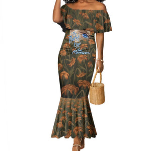 Toni Morrison Mermaid Dress Floral Themed Design Featuring The Bluest Eye Cover Art Thought-Provoking Quote - African Pride