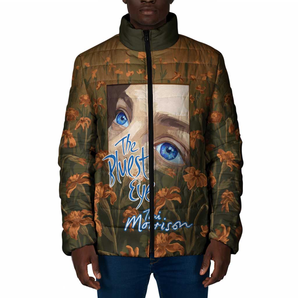 Toni Morrison Padded Jacket Floral Themed Design Featuring The Bluest Eye Cover Art Thought-Provoking Quote - African Pride