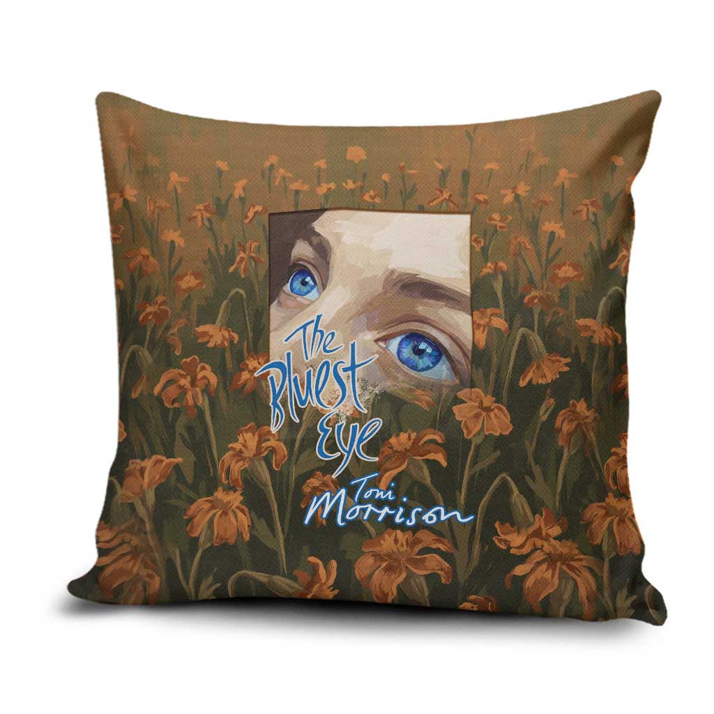 Toni Morrison Pillow Cover Floral Themed Design Featuring The Bluest Eye Cover Art Thought-Provoking Quote - African Pride