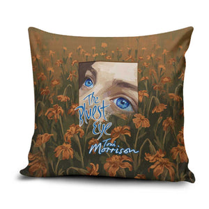 Toni Morrison Pillow Cover Floral Themed Design Featuring The Bluest Eye Cover Art Thought-Provoking Quote - African Pride