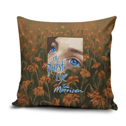 Toni Morrison Pillow Cover Floral Themed Design Featuring The Bluest Eye Cover Art Thought-Provoking Quote - African Pride