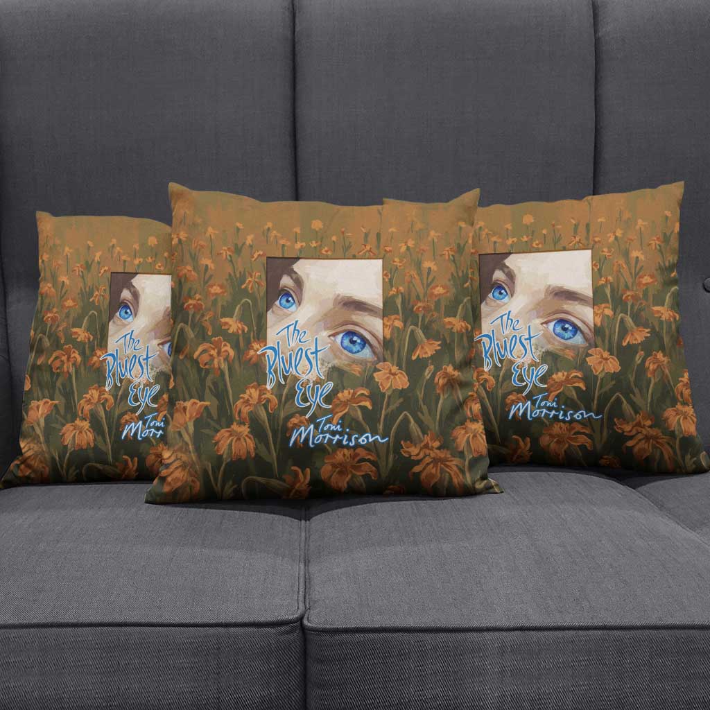 Toni Morrison Pillow Cover Floral Themed Design Featuring The Bluest Eye Cover Art Thought-Provoking Quote - African Pride