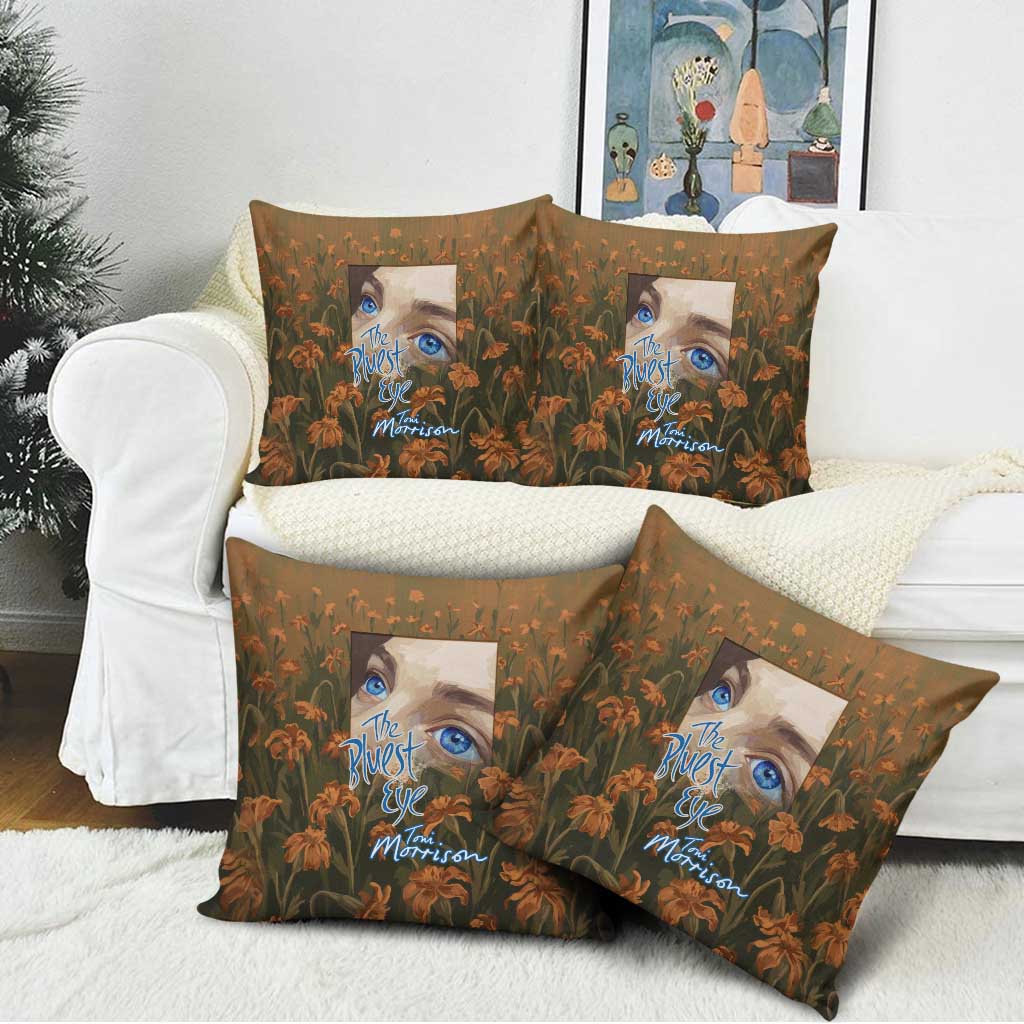 Toni Morrison Pillow Cover Floral Themed Design Featuring The Bluest Eye Cover Art Thought-Provoking Quote - African Pride