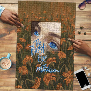 Toni Morrison Puzzle Floral Themed Design Featuring The Bluest Eye Cover Art Thought-Provoking Quote - African Pride