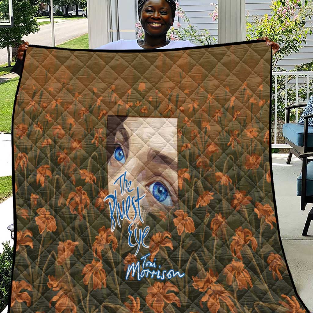 Toni Morrison Quilt Floral Themed Design Featuring The Bluest Eye Cover Art Thought-Provoking Quote - African Pride