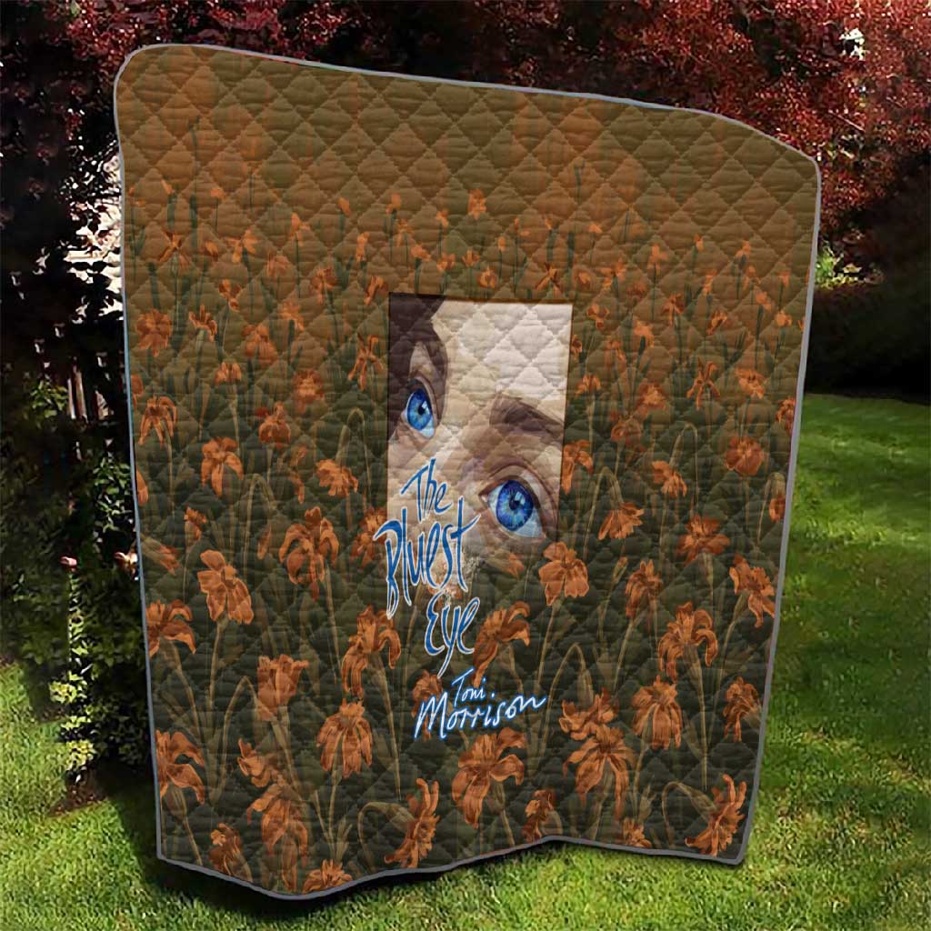 Toni Morrison Quilt Floral Themed Design Featuring The Bluest Eye Cover Art Thought-Provoking Quote - African Pride