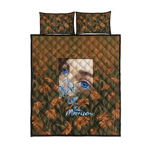 Toni Morrison Quilt Bed Set Floral Themed Design Featuring The Bluest Eye Cover Art Thought-Provoking Quote - African Pride