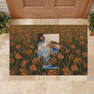 Toni Morrison Rubber Doormat Floral Themed Design Featuring The Bluest Eye Cover Art Thought-Provoking Quote - African Pride