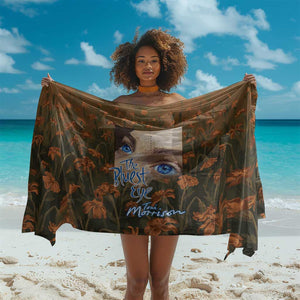 Toni Morrison Sarong Floral Themed Design Featuring The Bluest Eye Cover Art Thought-Provoking Quote - African Pride