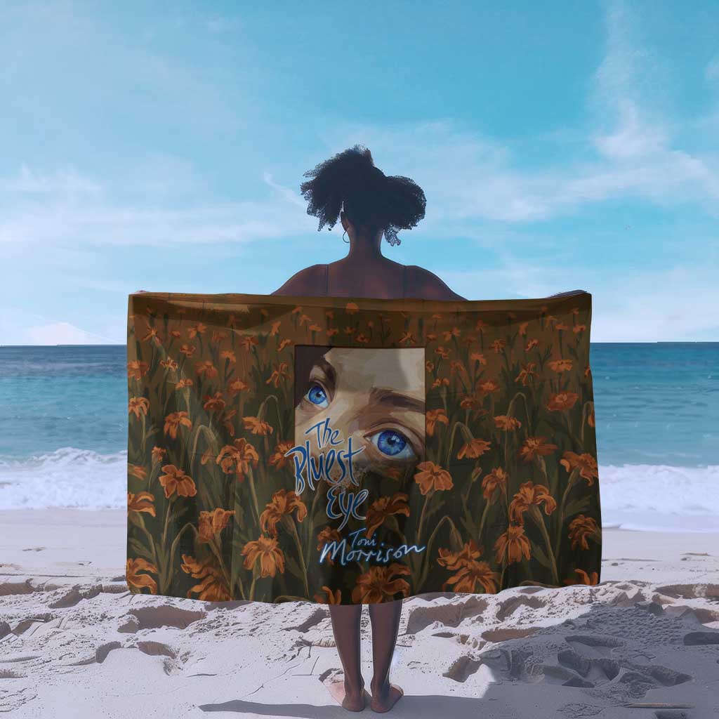 Toni Morrison Sarong Floral Themed Design Featuring The Bluest Eye Cover Art Thought-Provoking Quote - African Pride