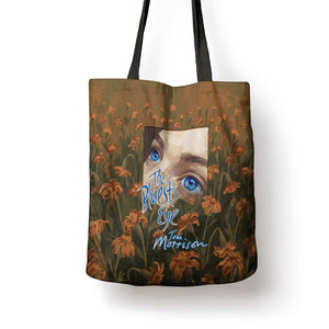Toni Morrison Tote Bag Floral Themed Design Featuring The Bluest Eye Cover Art Thought-Provoking Quote - African Pride