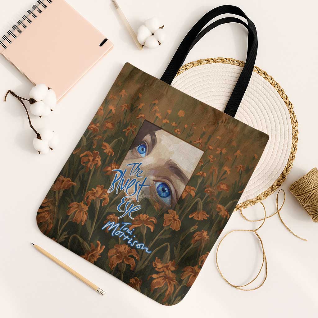 Toni Morrison Tote Bag Floral Themed Design Featuring The Bluest Eye Cover Art Thought-Provoking Quote - African Pride