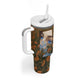 Toni Morrison Tumbler With Handle Floral Themed Design Featuring The Bluest Eye Cover Art Thought-Provoking Quote - African Pride