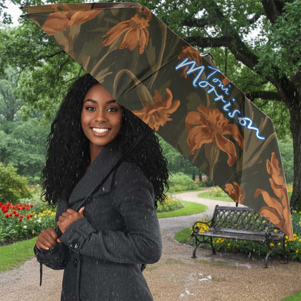 Toni Morrison Umbrella Floral Themed Design Featuring The Bluest Eye Cover Art Thought-Provoking Quote - African Pride