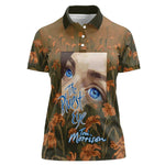 Toni Morrison Women Polo Shirt Floral Themed Design Featuring The Bluest Eye Cover Art Thought-Provoking Quote - African Pride