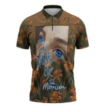 Toni Morrison Zipper Polo Shirt Floral Themed Design Featuring The Bluest Eye Cover Art Thought-Provoking Quote - African Pride