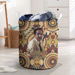 Langston Hughes Laundry Basket Vibrant Jazz Age Pattern - Typewriter and Silhouettes Celebration of Harlem Renaissance - African Pride
