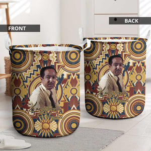 Langston Hughes Laundry Basket Vibrant Jazz Age Pattern - Typewriter and Silhouettes Celebration of Harlem Renaissance - African Pride