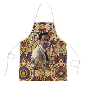 Langston Hughes Apron Vibrant Jazz Age Pattern - Typewriter and Silhouettes Celebration of Harlem Renaissance - African Pride