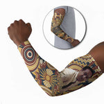 Langston Hughes Arm Sleeves Vibrant Jazz Age Pattern - Typewriter and Silhouettes Celebration of Harlem Renaissance - African Pride
