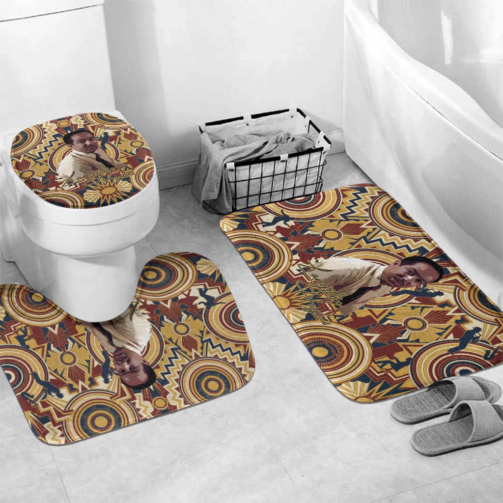 Langston Hughes Bathroom Set Vibrant Jazz Age Pattern - Typewriter and Silhouettes Celebration of Harlem Renaissance - African Pride
