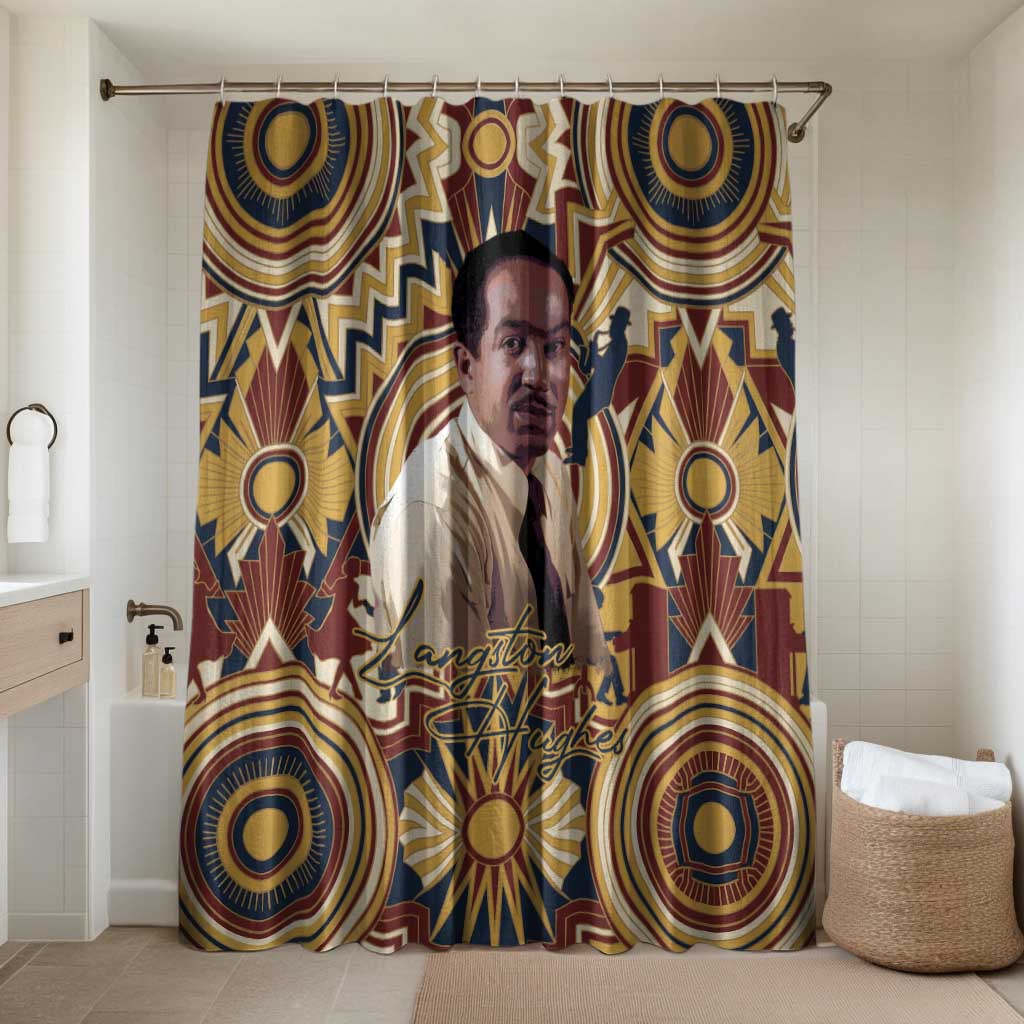 Langston Hughes Bathroom Set Vibrant Jazz Age Pattern - Typewriter and Silhouettes Celebration of Harlem Renaissance - African Pride