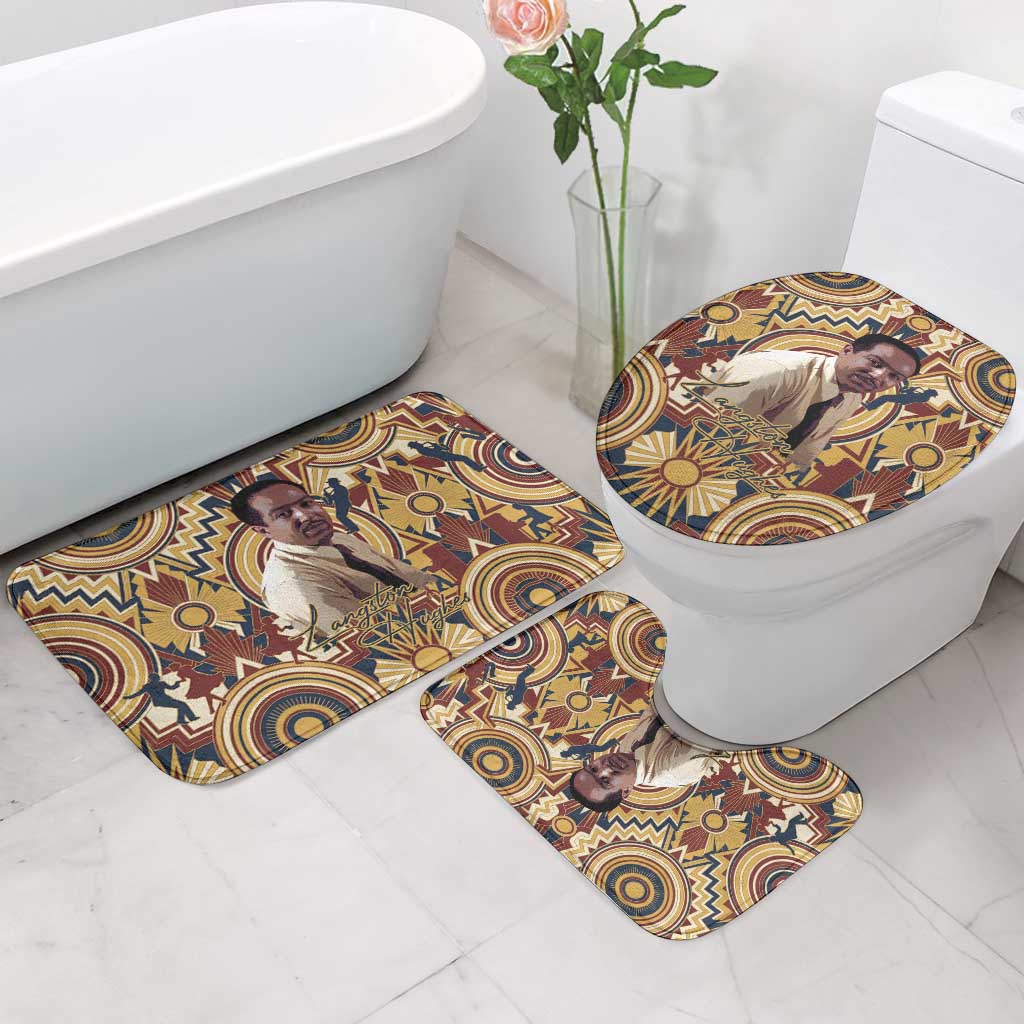 Langston Hughes Bathroom Set Vibrant Jazz Age Pattern - Typewriter and Silhouettes Celebration of Harlem Renaissance - African Pride