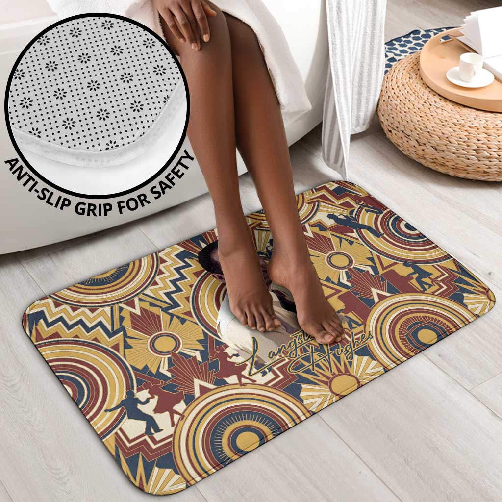 Langston Hughes Bathroom Set Vibrant Jazz Age Pattern - Typewriter and Silhouettes Celebration of Harlem Renaissance - African Pride