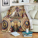 Langston Hughes Blanket Vibrant Jazz Age Pattern - Typewriter and Silhouettes Celebration of Harlem Renaissance - African Pride