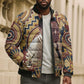 Langston Hughes Bomber Puffer Jacket Vibrant Jazz Age Pattern - Typewriter and Silhouettes Celebration of Harlem Renaissance - African Pride