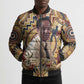 Langston Hughes Bomber Puffer Jacket Vibrant Jazz Age Pattern - Typewriter and Silhouettes Celebration of Harlem Renaissance - African Pride