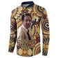 Langston Hughes Button Sweatshirt Vibrant Jazz Age Pattern - Typewriter and Silhouettes Celebration of Harlem Renaissance