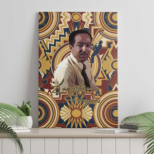 Langston Hughes Canvas Wall Art Vibrant Jazz Age Pattern - Typewriter and Silhouettes Celebration of Harlem Renaissance - African Pride