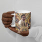 Langston Hughes Ceramic Mug Vibrant Jazz Age Pattern - Typewriter and Silhouettes Celebration of Harlem Renaissance - African Pride