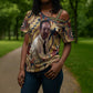 Langston Hughes Cross Shoulder Shirt Vibrant Jazz Age Pattern - Typewriter and Silhouettes Celebration of Harlem Renaissance - African Pride