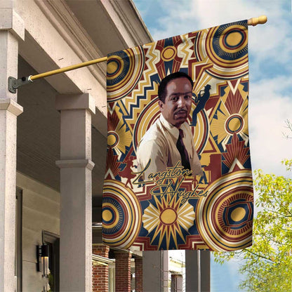 Langston Hughes Garden Flag Vibrant Jazz Age Pattern - Typewriter and Silhouettes Celebration of Harlem Renaissance - African Pride
