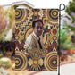 Langston Hughes Garden Flag Vibrant Jazz Age Pattern - Typewriter and Silhouettes Celebration of Harlem Renaissance - African Pride