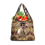 Langston Hughes Grocery Bag Vibrant Jazz Age Pattern - Typewriter and Silhouettes Celebration of Harlem Renaissance - African Pride