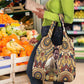 Langston Hughes Grocery Bag Vibrant Jazz Age Pattern - Typewriter and Silhouettes Celebration of Harlem Renaissance - African Pride